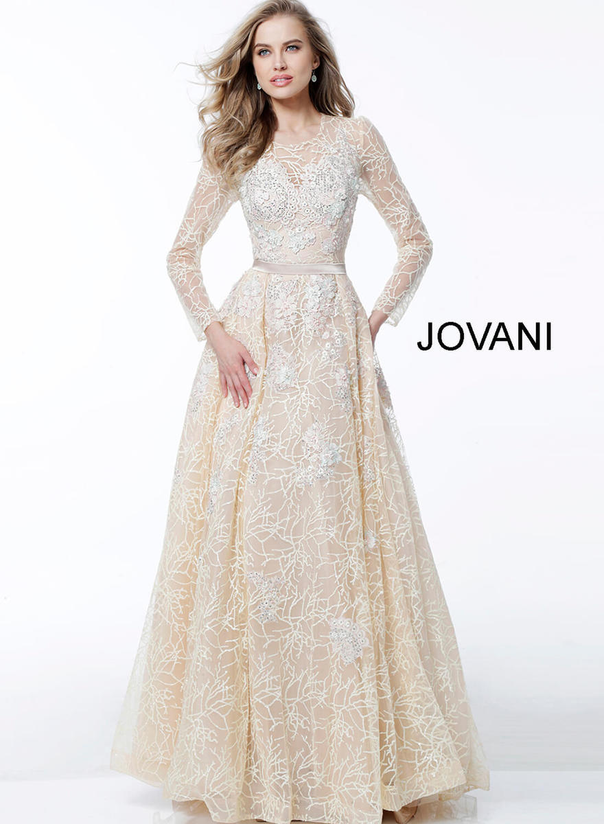 *Jovani 62701 - Long Sleeve Bridal/Evening Gown LOW STOCK ALERT