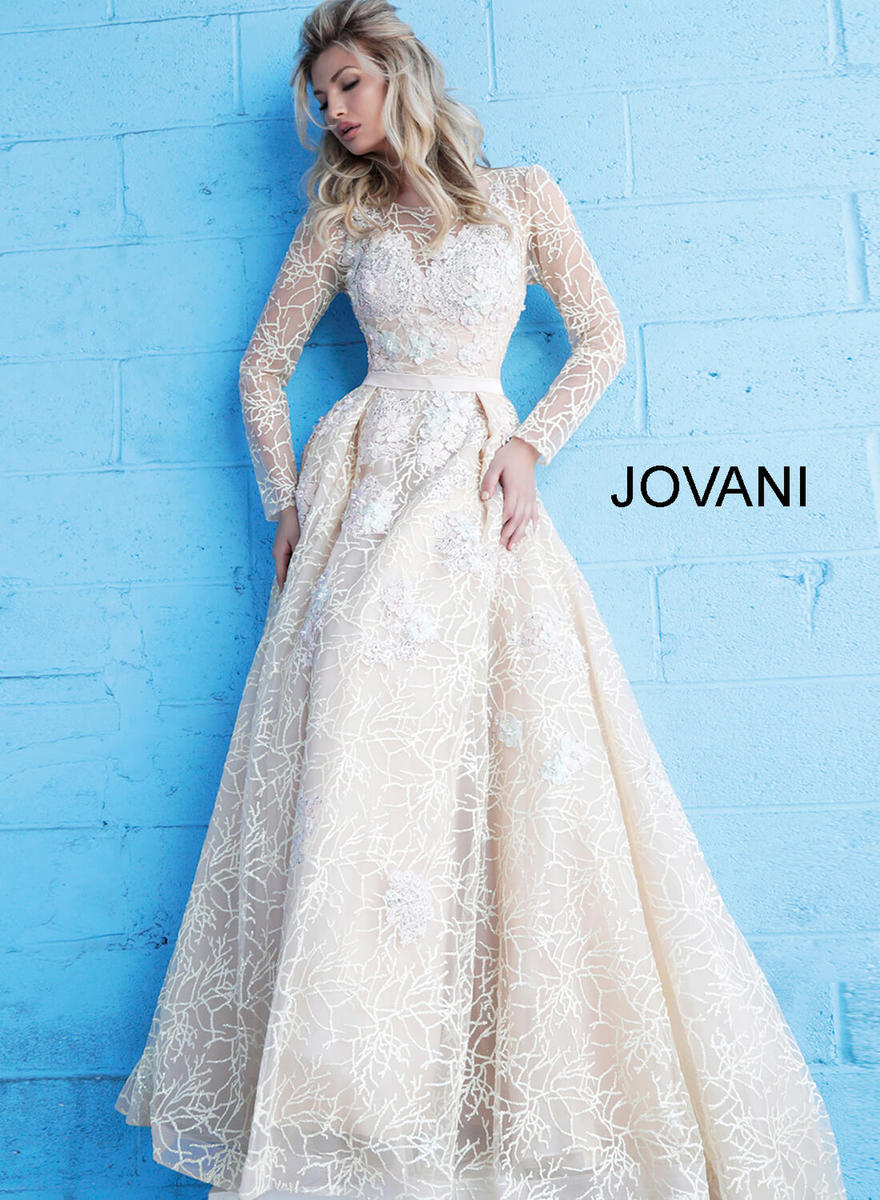 *Jovani 62701 - Long Sleeve Bridal/Evening Gown LOW STOCK ALERT