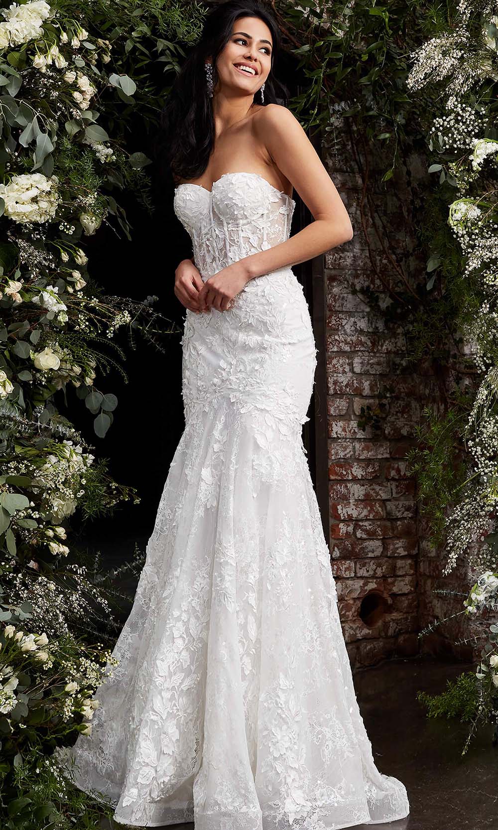 *Jovani Bridal - JB02836 Embroidered Strapless Bridal Dress - SIZE 6 - LOW STOCK ALERT