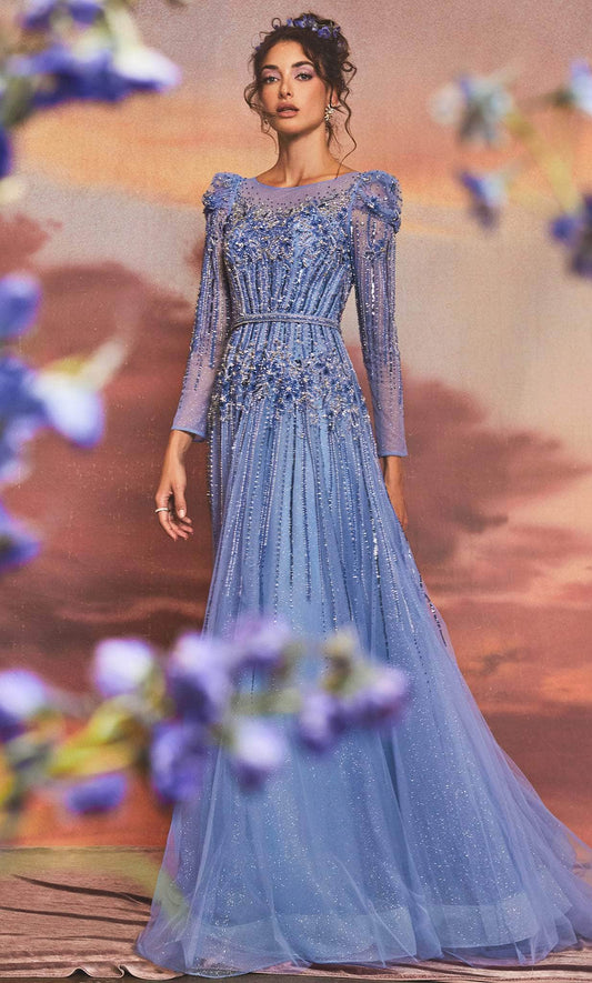*SALE* LOW STOCK ALERT* Andrea and Leo A1167 - Highly Embellished Long Sleeved Gown